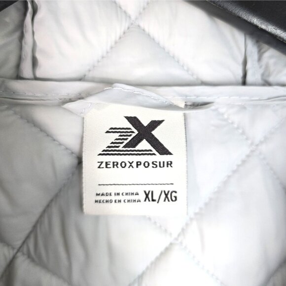 ZeroXposur Light Gray Lighweight Quilted Packable Puffer Coat Jacket W/ Hood XL - Picture 5 of 5